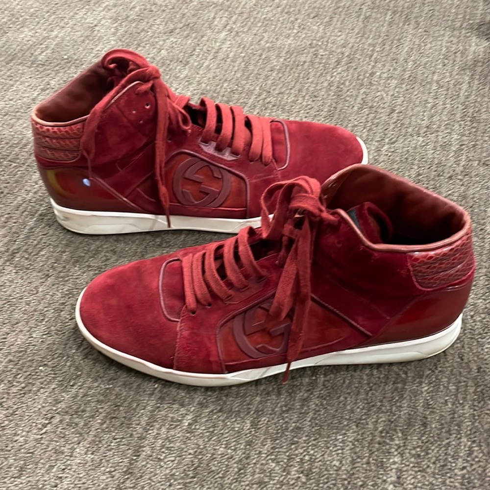 Red suede Gucci men shoes size 11